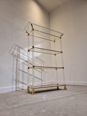 Mid-Century Brass & Acrylic Etagere, 1970s-GNW-1159947