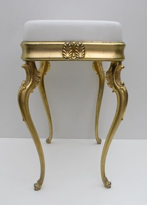 Mid-Century Brass and Acrylic Glass Stool, 1950s-FER-627035