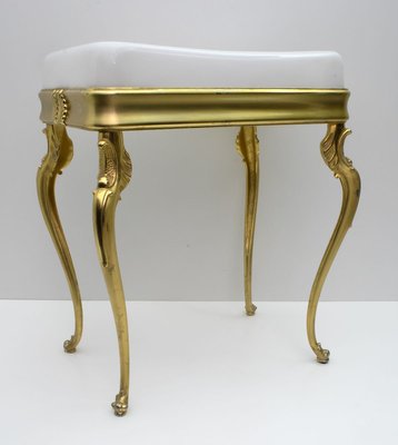 Mid-Century Brass and Acrylic Glass Stool, 1950s-FER-627035