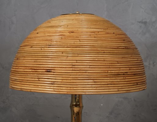 Mid-Century Brass and Bamboo Floor Lamp, 1990s-UH-1742752