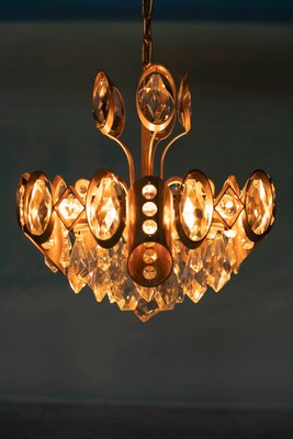 Mid-Century Brass and Crystal Chandelier in the style of Gaetano Sciolari for Palwa-HGA-552863