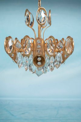 Mid-Century Brass and Crystal Chandelier in the style of Gaetano Sciolari for Palwa-HGA-552863