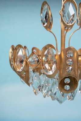 Mid-Century Brass and Crystal Chandelier in the style of Gaetano Sciolari for Palwa-HGA-552863