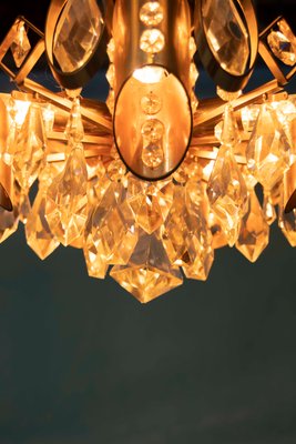 Mid-Century Brass and Crystal Chandelier in the style of Gaetano Sciolari for Palwa-HGA-552863