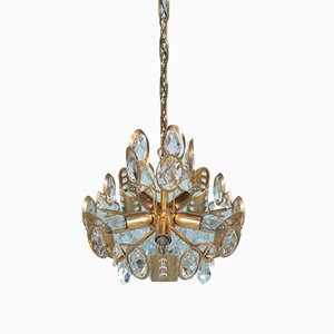 Mid-Century Brass and Crystal Chandelier in the style of Gaetano Sciolari for Palwa-HGA-552863