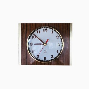 Mid-Century Brass and Formica Wall Clock from JAZ, 1970s-OJT-883095