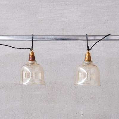 Mid-Century Brass and Glass Bell Pendant-JRP-1765398