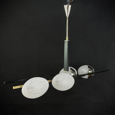 Mid-Century Brass and Glass Ceiling Lamps from Arlus-JUZ-1297217