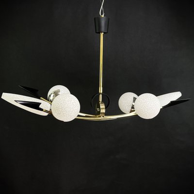 Mid-Century Brass and Glass Ceiling Lamps from Arlus-JUZ-1297221