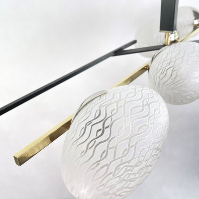 Mid-Century Brass and Glass Ceiling Lamps from Arlus-JUZ-1297217