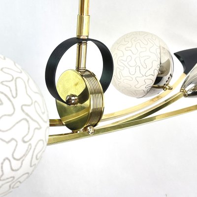 Mid-Century Brass and Glass Ceiling Lamps from Arlus-JUZ-1297221