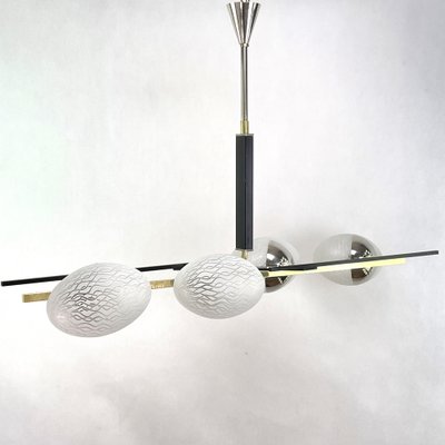 Mid-Century Brass and Glass Ceiling Lamps from Arlus-JUZ-1297217