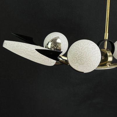 Mid-Century Brass and Glass Ceiling Lamps from Arlus-JUZ-1297221