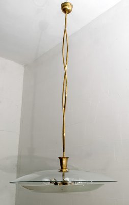 Mid-Century Brass and Glass Church Chandelier by Pietro Chiesa for Fontana Arte, 1940s-FER-620932