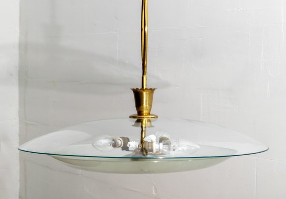 Mid-Century Brass and Glass Church Chandelier by Pietro Chiesa for Fontana Arte, 1940s-FER-620932