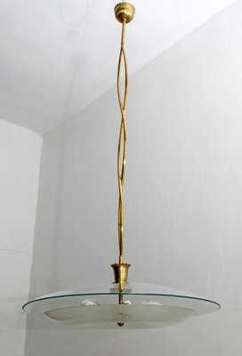 Mid-Century Brass and Glass Church Chandelier by Pietro Chiesa for Fontana Arte, 1940s-FER-620932