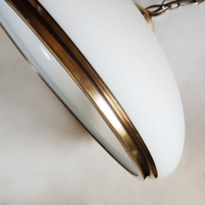 Mid-Century Brass and Glass Pendant Lamp-NUX-931129