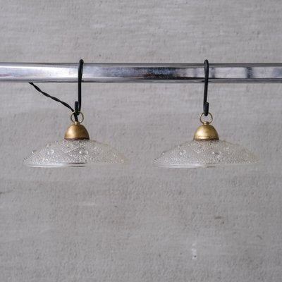 Mid-Century Brass and Glass Pendant Light-JRP-1762862