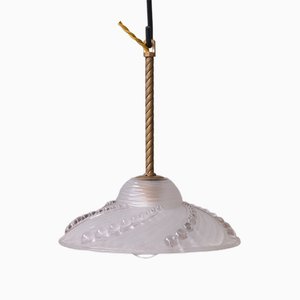 Mid-Century Brass and Glass Pendant Light-JRP-1762871