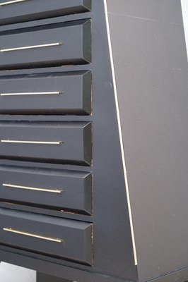 Mid-Century Brass and Goatskin Chest of Drawers, 1950s-UH-619903