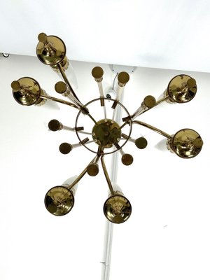 Mid-Century Brass and Opaline Glasses Chandelier from Arredoluce Monza, Italy, 1950s-OT-1764766