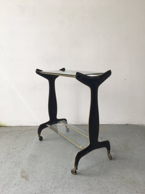 Mid-Century Brass and Painted Sheet Metal Trolley from Rama, 1950s-GGK-660542