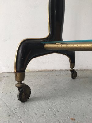 Mid-Century Brass and Painted Sheet Metal Trolley from Rama, 1950s-GGK-660542