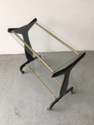 Mid-Century Brass and Painted Sheet Metal Trolley from Rama, 1950s-GGK-660542