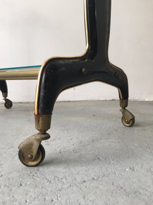 Mid-Century Brass and Painted Sheet Metal Trolley from Rama, 1950s-GGK-660542