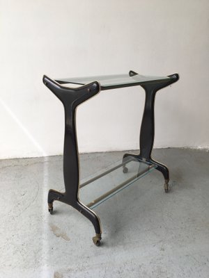 Mid-Century Brass and Painted Sheet Metal Trolley from Rama, 1950s-GGK-660542