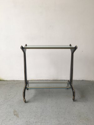 Mid-Century Brass and Painted Sheet Metal Trolley from Rama, 1950s-GGK-660542