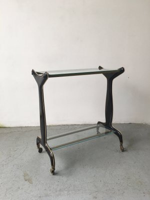 Mid-Century Brass and Painted Sheet Metal Trolley from Rama, 1950s-GGK-660542