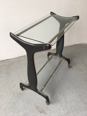 Mid-Century Brass and Painted Sheet Metal Trolley from Rama, 1950s-GGK-660542