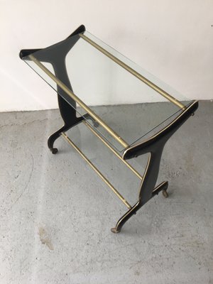 Mid-Century Brass and Painted Sheet Metal Trolley from Rama, 1950s-GGK-660542