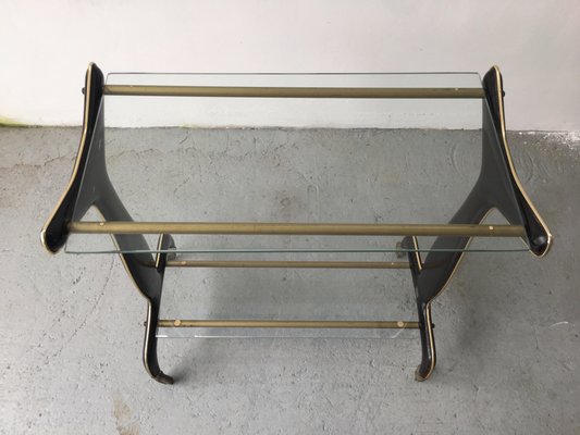 Mid-Century Brass and Painted Sheet Metal Trolley from Rama, 1950s-GGK-660542