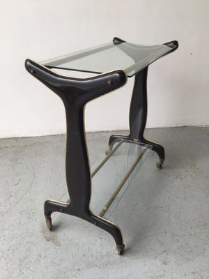 Mid-Century Brass and Painted Sheet Metal Trolley from Rama, 1950s-GGK-660542