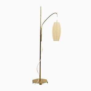 Mid-Century Brass Arc Floor Lamp, 1950s-FUP-671878