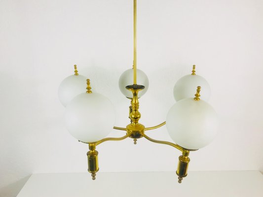 Mid-Century Brass Ceiling Lamp, 1950s-PUK-555422