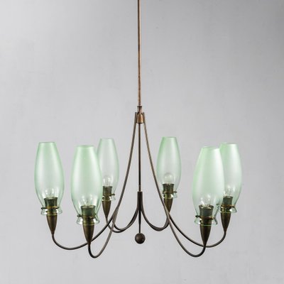 Mid-Century Brass Ceiling Lamp, 1950s-ZLY-576699