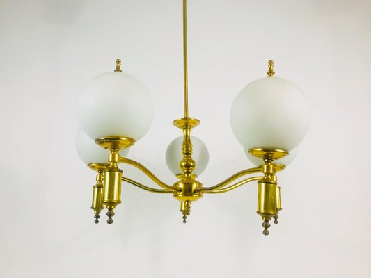 Mid-Century Brass Ceiling Lamp, 1950s-PUK-555422