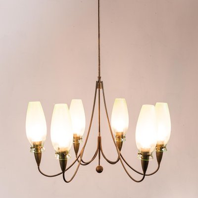 Mid-Century Brass Ceiling Lamp, 1950s-ZLY-576699