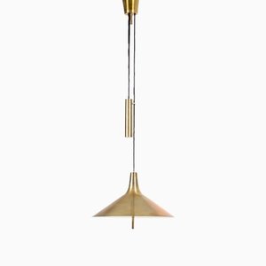 Mid-Century Brass Ceiling Lamp by T.H. Valentiner, 1960s-FK-1254503