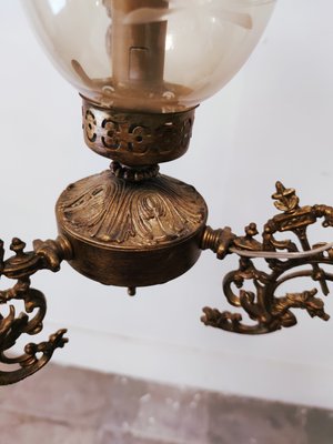 Mid-Century Brass Ceiling Lamp with Warriors-QLH-875462