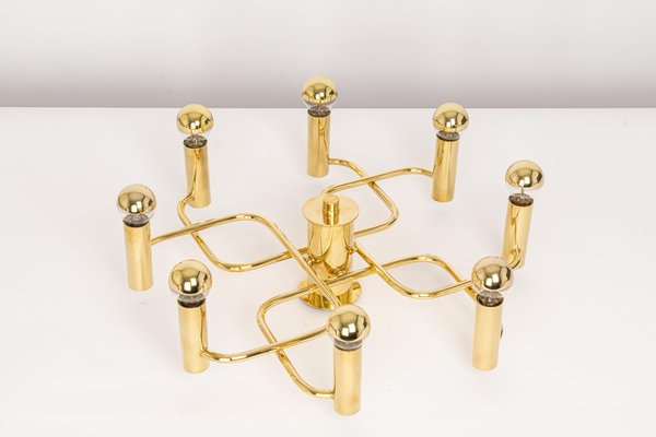 Mid-Century Brass Chandelier, 1970s-UGR-1176013