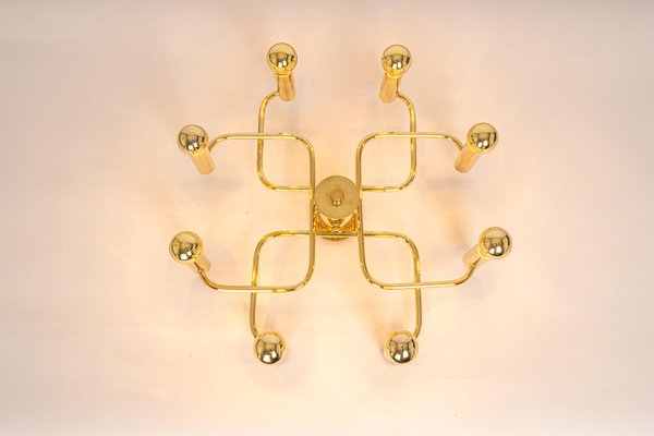 Mid-Century Brass Chandelier, 1970s-UGR-1176013