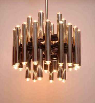 Mid-Century Brass Chandelier in the Style of Sciolari, 1960s-VLZ-632074