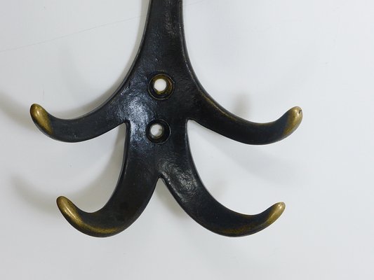 Mid-Century Brass Cow Wall Hook by Walter Bosse for Herta Baller, Austria, 1950s-MWV-1700809