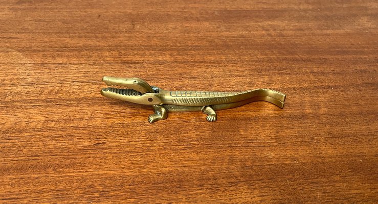 Mid-Century Brass Crocodile Nutcracker attributed to Walter Bosse, 1950s-UAH-1743163