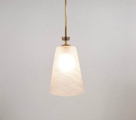 Mid-Century Brass Crown Pendant Lamp Lantern in the style of Gio Ponti, Italy, 1950s-MWV-1813273