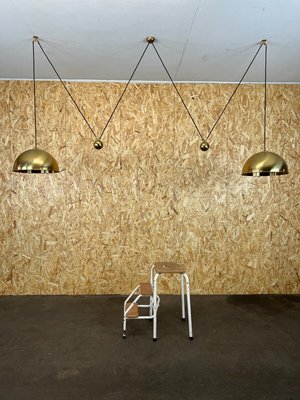 Mid-Century Brass Double Counterbalance Pendant Lamp by Florian Schulz-EJL-1365112